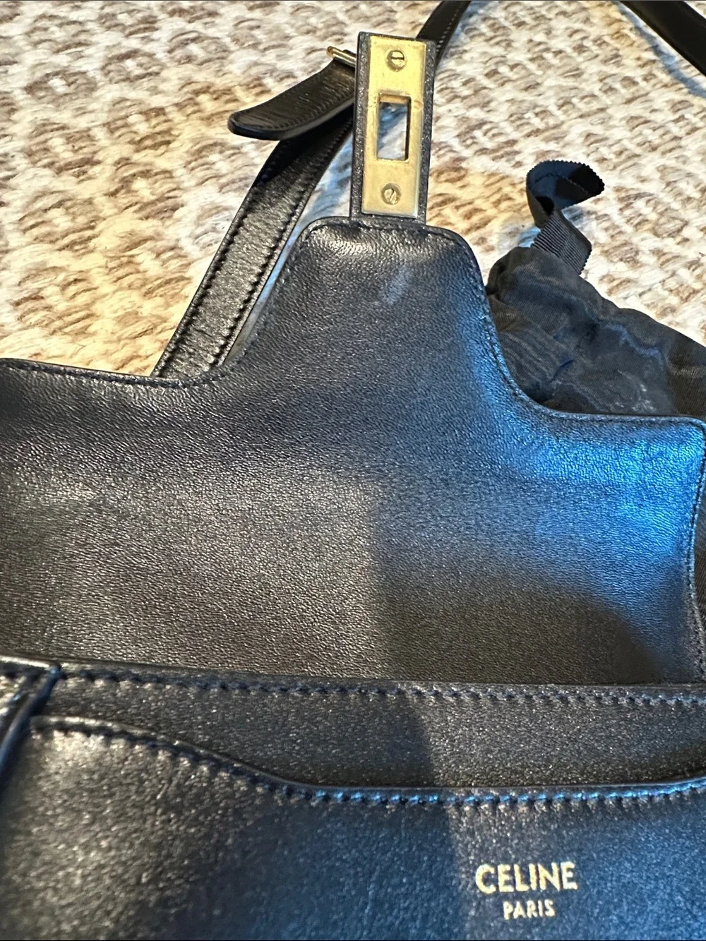 Celine Black Leather 16 Besace bag - Picture 8 of 11